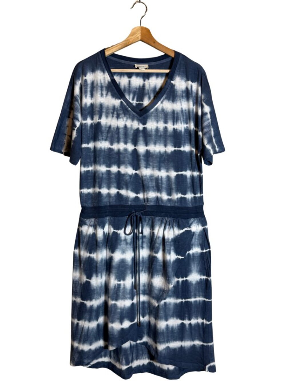 Sundance Elara Tie Dye Faux Wrap Mini Dress Women's Medium Blue Relaxed Fit